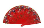 Cheap Red Wood Fan with Painted Flowers 4.959€ #503281136